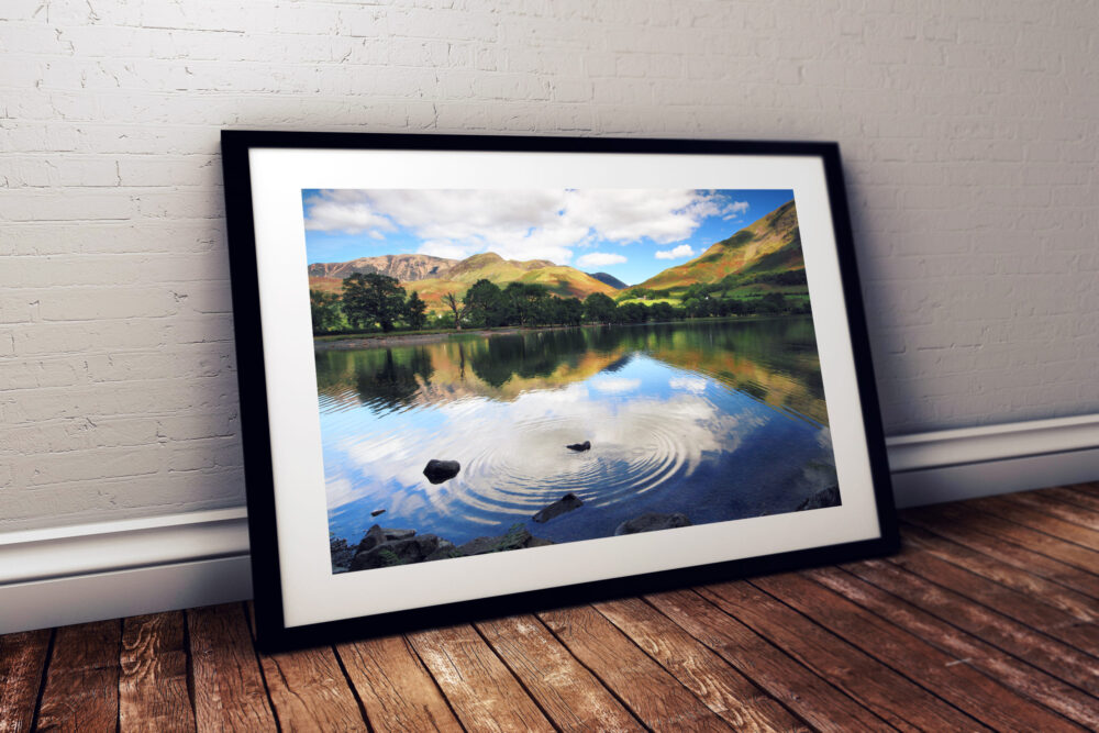 Riverscape, Buttermere Lake, Lake District - Framed print example