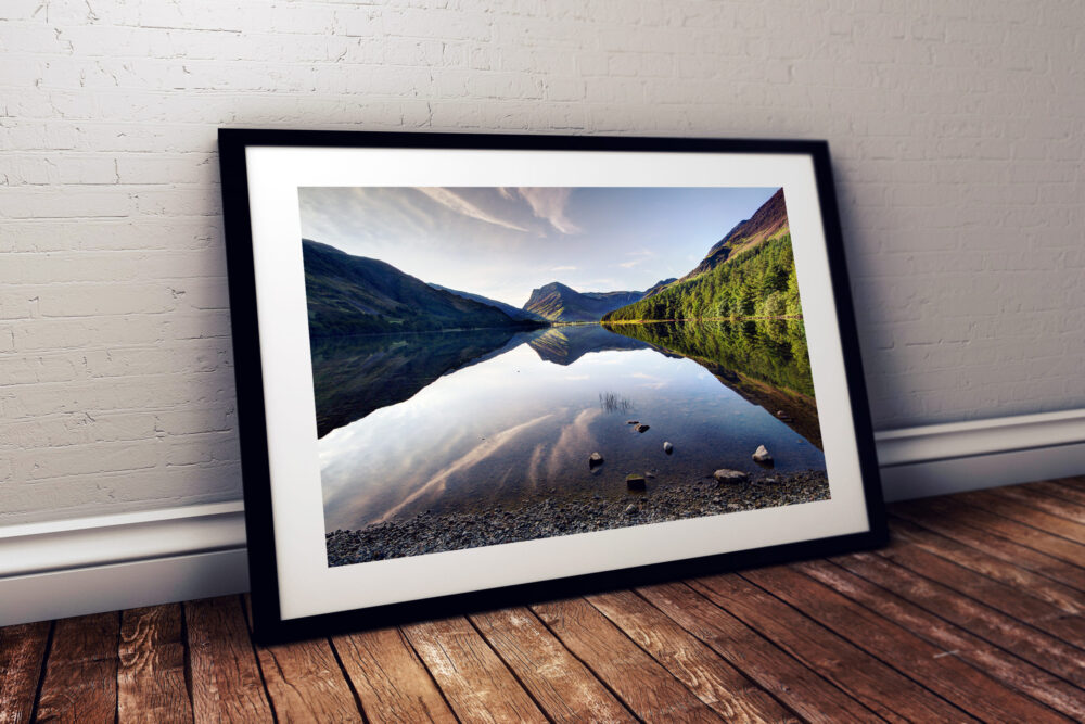Riverscape, Buttermere, Lake District - Framed print example