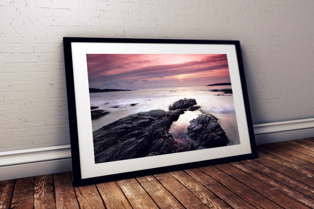 Sunset, Bovisand Beach, Plymouth - Framed print example