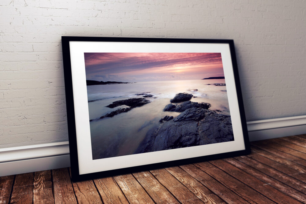 Sunset, Bovisand Beach, Plymouth - Framed print example