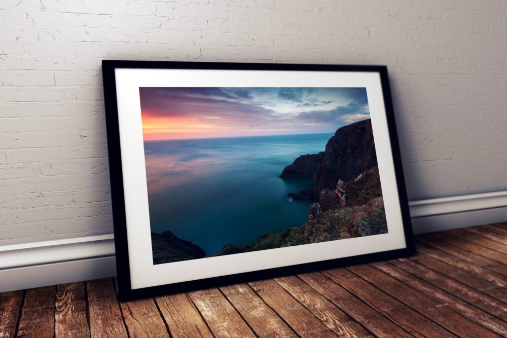Seascape, Baggy Point, North Devon - Framed print example