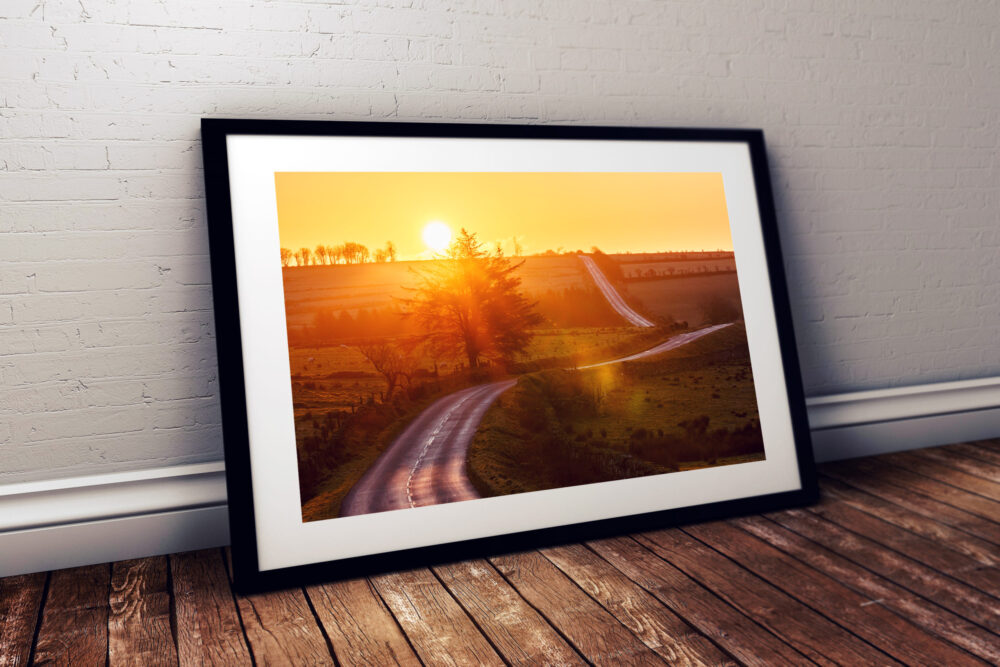 Sunrise, Princetown, Dartmoor National Park - Framed print example