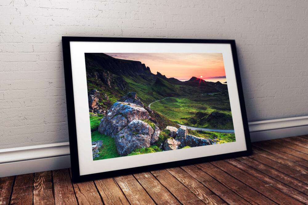 Sunset, The Quiraing, Isle of Skye, Scotland - Framed print example