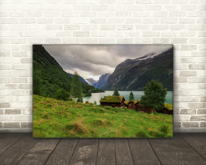 Riverscape, Lodalen Valley, Norway - Canvas Print Example