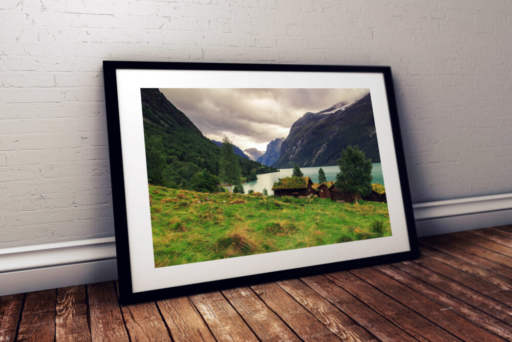 Riverscape, Lodalen Valley, Norway - Framed print example