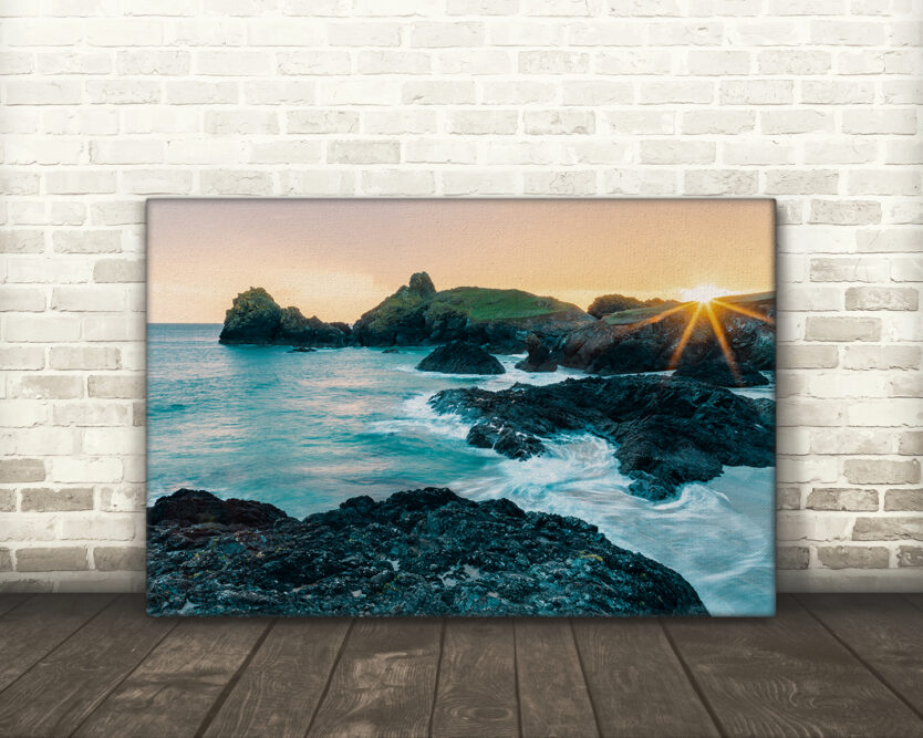 Sunset, Kynance Cove, Cornwall - Canvas Print Example